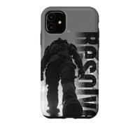 Carcasa para iPhone 11 Silueta Soleada Caminando por la Ciudad del Fin del Norte Diseño de Arte Urbano Monocromo Moderno Fresco Hombre Ciudad Simple Personalidad