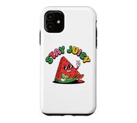 Carcasa para iPhone 11 Símbolo de la Paz con Forma de sandía Stay Juicy Chill, Estilo Retro y