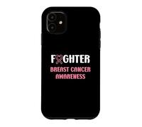 Carcasa para iPhone 11 Simple Woman Fighting Ribbon Fighter Breast Cancer Awarenes