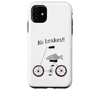 Carcasa para iPhone 11 Sin Frenos Pescado Montando Una Bicicleta Humor Tonto Raro