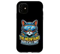 Carcasa para iPhone 11 Ski Cat Meowtains Calling Snowboard Winter Mountain Funny