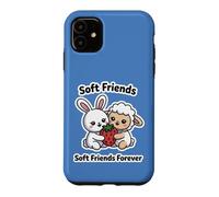 Carcasa para iPhone 11 Soft Friends Forever, Linda Amistad Entre Conejo y Cordero