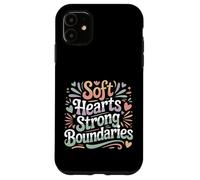 Carcasa para iPhone 11 Soft Hearts Strong Boundaries Fuerza de la emoción |-