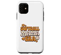 Carcasa para iPhone 11 Softball Mama Era Retro Groovy Baseball Mom Vibes Love Cute