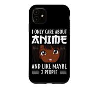 Carcasa para iPhone 11 Solo me Importa el Anime y me Gusta Maybe 3 People Black Anime