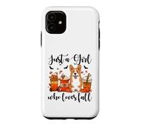 Carcasa para iPhone 11 Solo una Chica Que ama el otoño, Corgi Dog Pumpkin Cozy Autumn