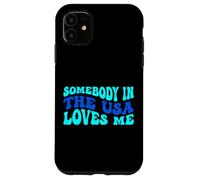 Carcasa para iPhone 11 Somebody in The USA Loves Me Modern Boho Vibe