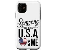Carcasa para iPhone 11 Someone In The U S A Loves Me Heart Flag