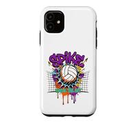 Carcasa para iPhone 11 Spike Break The Net Voleibol Jugador Graffiti Art