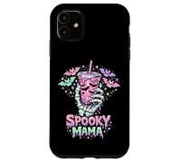 Carcasa para iPhone 11 Spooky Mama Pastel Goth Skeleton Hand Café Mama para Halloween