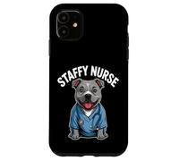 Carcasa para iPhone 11 Staffy Nurse Staffordshire Bull Terrier Enfermera Perro