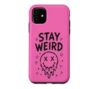 Carcasa para iPhone 11 Stay Weird Creepy Smile Humor gótico Estética Espeluznante