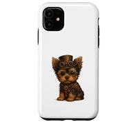 Carcasa para iPhone 11 Steampunk Puppies, Regalo para Amantes de los Perros Yorkshire Terrier Yorkie