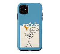 Carcasa para iPhone 11 Stick Figure Under A Tack Funny Stick Hombre Oficina Regalo