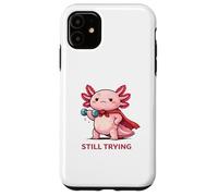 Carcasa para iPhone 11 Still Trying | Cute Superhero Axolotl Gym Motivación