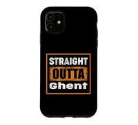 Carcasa para iPhone 11 Straight Outta Ghent Bélgica Retro Envejecido Vintage Humor