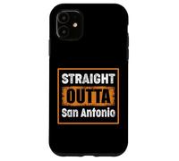 Carcasa para iPhone 11 Straight Outta San Antonio Texas USA Retro Humor Envejecido
