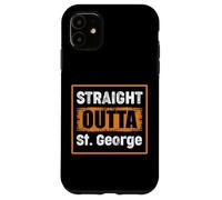 Carcasa para iPhone 11 Straight Outta St. George Utah USA Retro Envejecido Vintage