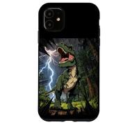 Carcasa para iPhone 11 T-Rex Dinosaurio Roaring Forest Night Graphic Anime japonés