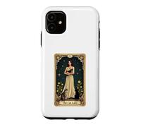 Carcasa para iPhone 11 Tarjeta de Tarot para Dama Gato Vintage místico felino Amante Bruja