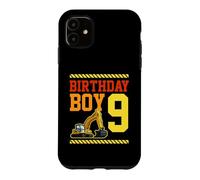 Carcasa para iPhone 11 Tema de la Excavadora del camión de la construcción del niño del cumpleaños de 9 años