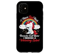 Carcasa para iPhone 11 Tengo el Pelo Rojo Porque Dios sabía Que necesitaba una Etiqueta de Advertencia