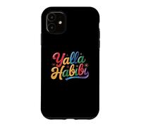 Carcasa para iPhone 11 Texto Divertido Yalla Habibi Significa Let's Go My Love Arabic Habibi