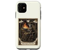 Carcasa para iPhone 11 The Spicy Reader Tarot Card Skeleton Romantasy Amante de los Libros