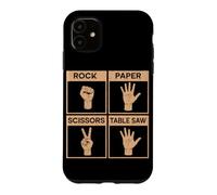 Carcasa para iPhone 11 Tijeras de Papel de Roca Sierra de Mesa Divertido Carpintero para carpintería