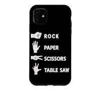 Carcasa para iPhone 11 Tijeras de Papel de Roca Sierra de Mesa Divertido Taller de Fabricante de gabinetes