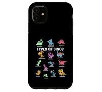 Carcasa para iPhone 11 Tipos de Dinosaurios Chibi Kawaii Dino Especies Niños