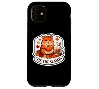 Carcasa para iPhone 11 Tis The Season Hámster Otoño Otoño Calabaza Especias Hojas