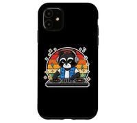 Carcasa para iPhone 11 Tocadiscos Retro DJ Raccoon para Mezclar música gráfica