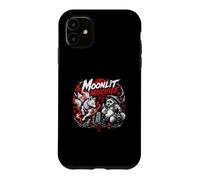 Carcasa para iPhone 11 Travesuras iluminadas por la Luna Kitsune Tanuki Yokai japonés