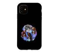 Carcasa para iPhone 11 Tres Basset Hounds aúllan en la Luna, Padre de Perro Amante del Basset Hound
