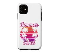 Carcasa para iPhone 11 Tropical Vibes Beach Sunset Palms Retro Summer Energy