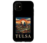 Carcasa para iPhone 11 Tulsa Oklahoma Retro Vintage Horizonte Río Art Deco Monumento