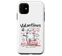 Carcasa para iPhone 11 Valentines Is A Cat and A Bottle of Wine Cause I Love Them