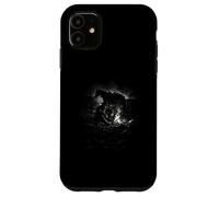 Carcasa para iPhone 11 Vaquero Solitario por fogata con Caballo Noche