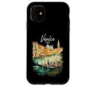 Carcasa para iPhone 11 Venecia Góndola Italia Viaje Souvenir Acuarela
