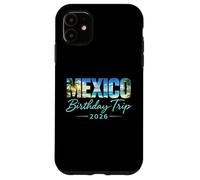 Carcasa para iPhone 11 Viaje de cumpleaños a México 2026 Vacaciones en Cancún Playa Cabo Crew
