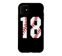 Carcasa para iPhone 11 Vintage Baseball Mom #18 Jersey Jugador de Béisbol Número 18