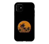 Carcasa para iPhone 11 Vintage Birds Sunset Beach Palm Trees
