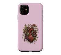 Carcasa para iPhone 11 Vintage Dark Academia Hongo Helecho Botánico Corazón