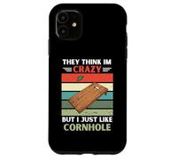 Carcasa para iPhone 11 Vintage Piensan Que Estoy Loco Pero Me Gusta Cornhole