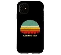 Carcasa para iPhone 11 Vintage Retro Style 80s Happy Pine Trees Plant More Trees