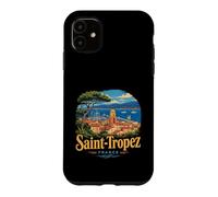 Carcasa para iPhone 11 Vintage Saint Tropez Francia Viaje Souvenir Monumento Regalo