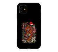 Carcasa para iPhone 11 Vintage Tattoo Tiger Estilo Japonés Arte Monte Fuji Gráfico