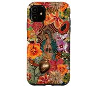 Carcasa para iPhone 11 Virgen María Católica Floral Mexicano Folk Mosaico Collage