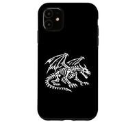 Carcasa para iPhone 11 Vista Lateral Esqueleto Dragón Huesos Alados Gótico Vector Obra De Arte